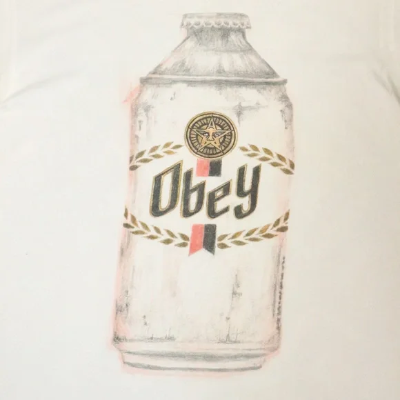 Like New OBEY Bottle Sketch Shirt Lightweight Sz Medium Men - Picture 2 of 3